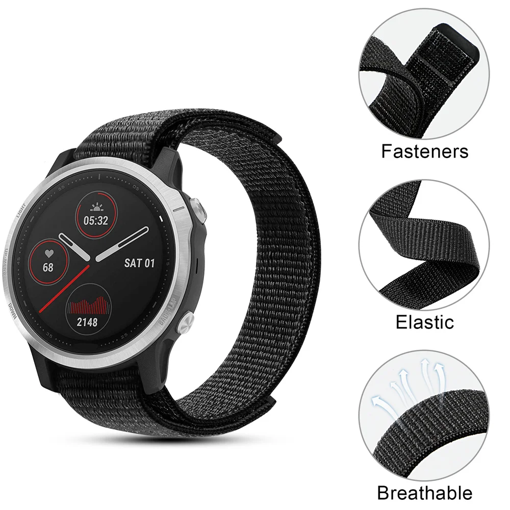 Versatile Nylon Strap with Hook and Loop Fastener - Quick Dry Watch Band in Multiple Sizes
