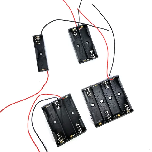 5 pièces 1 2 3 4 emplacements ports AA 2AA 3AA 4AA 1.5v 3v 4.5v 6v taille boîtier de rangement de batterie support de la boîte 3Xaa 2xaa aa avec fils h 6