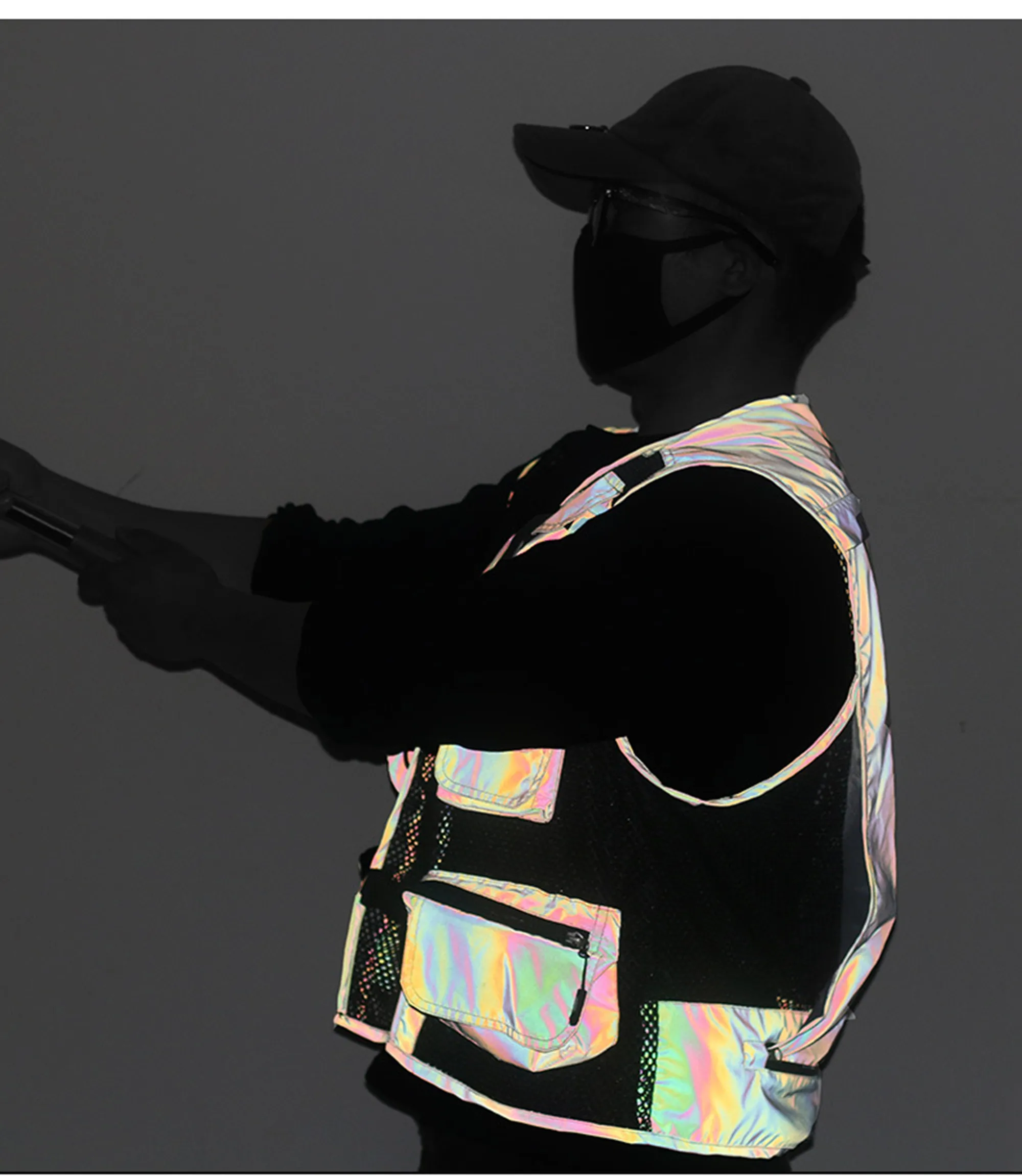 Holographic Reflective Vest Waistcoat 6