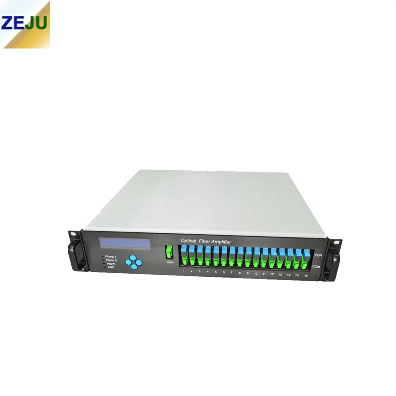 16 PON EDFA FTTH SC/APC UPC 2U CATV Network1550nm 16 Ports 22dbm 23dbm WDM Optical Fiber Amplifier With English Web Management