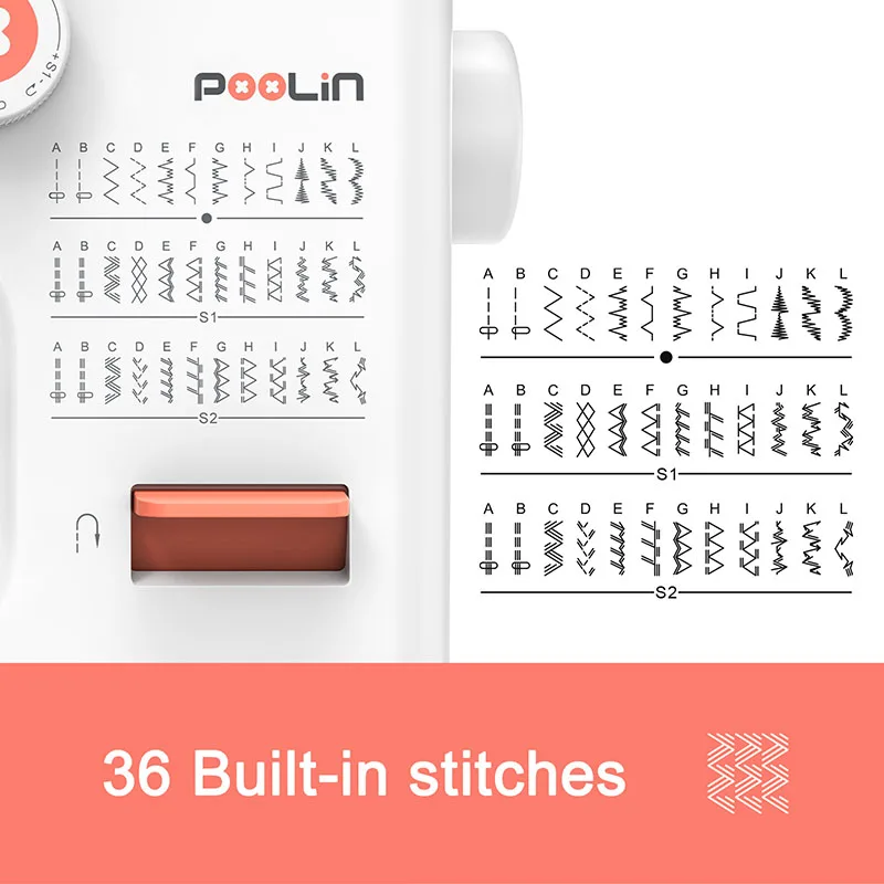 Poolin EOC990 Home Use Multifunction Mechanical Sewing Machine for Beginners 5