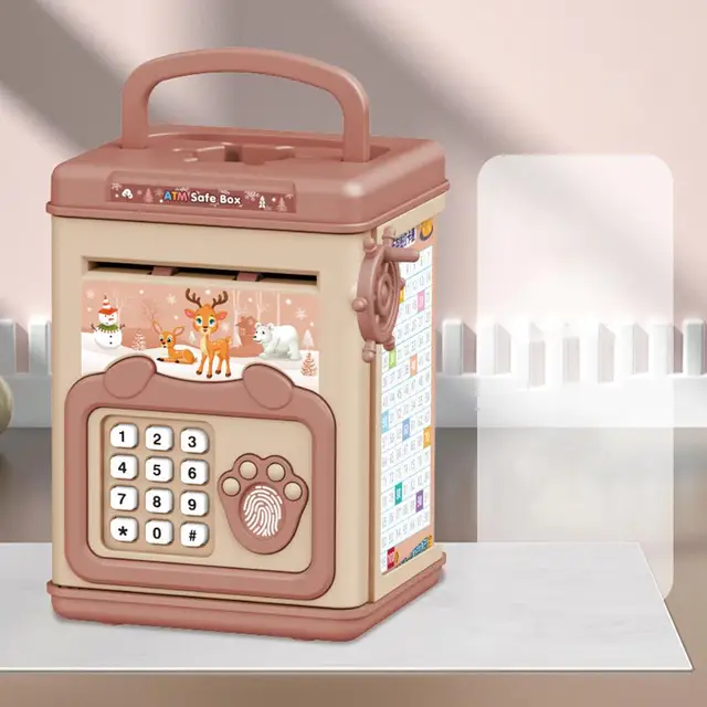 Creative Electronic Coin Boxes Kids Money Bank Mini Atm Cash Safe Saving Box Machine Birthday Party Gifts Toy for Kids Baby Girl 4