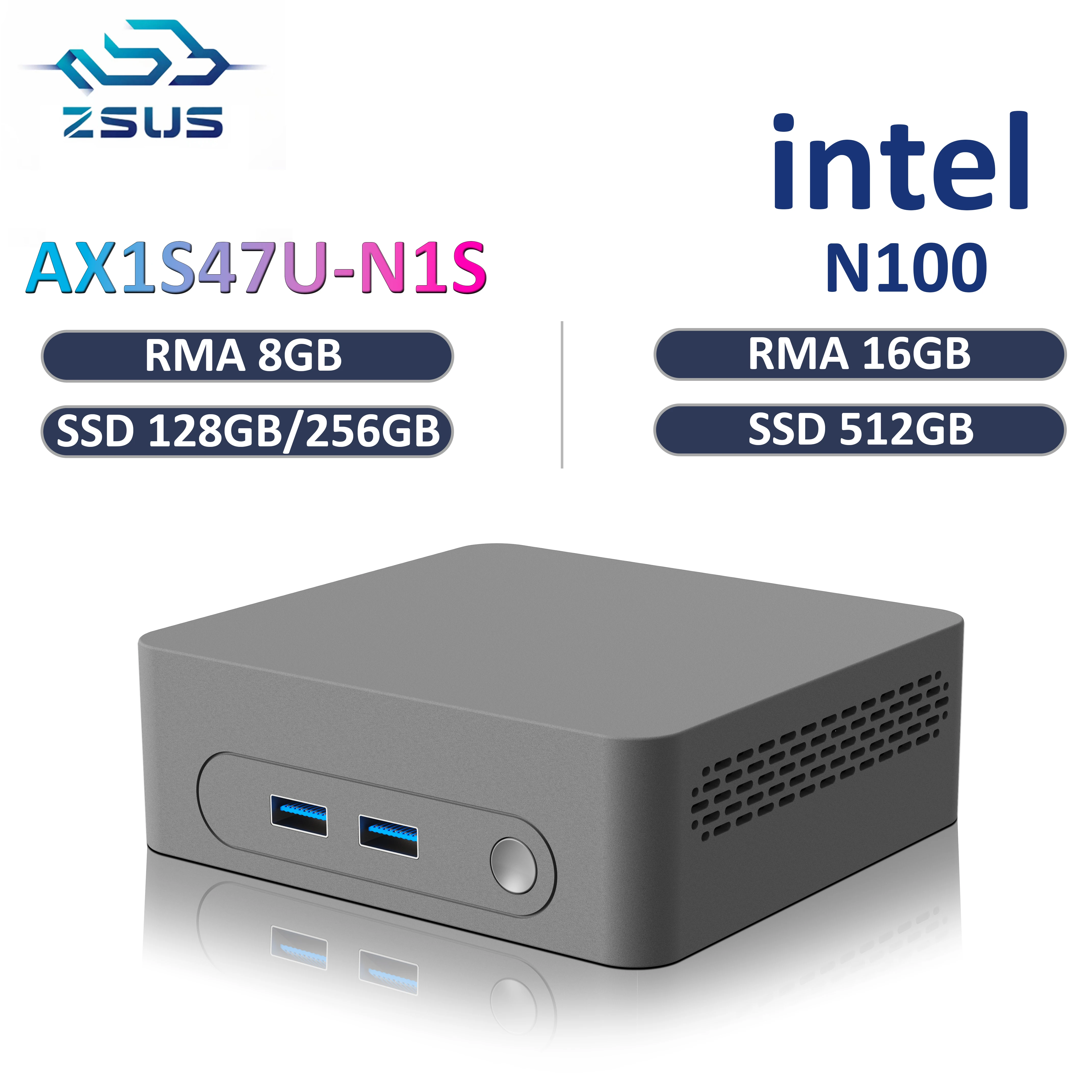 ZSUS N100 Mini PC Intel Celeron Desktop Gaming Computer 8GB 128GB 256GB DDR4 USB3.0 WIFI5 BT4.2