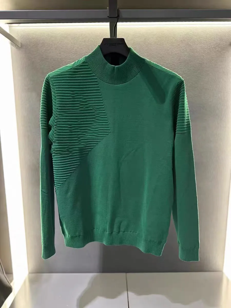 

Golf Men's 23 Autumn/Winter Men's Standing Neck Spliced Windproof Knitwear