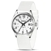 BIDEN Simple Casual Men's Quartz Watch Digital Edition Waterproof Calendar Luminous Silicone Strap Comes with Watch Box 1