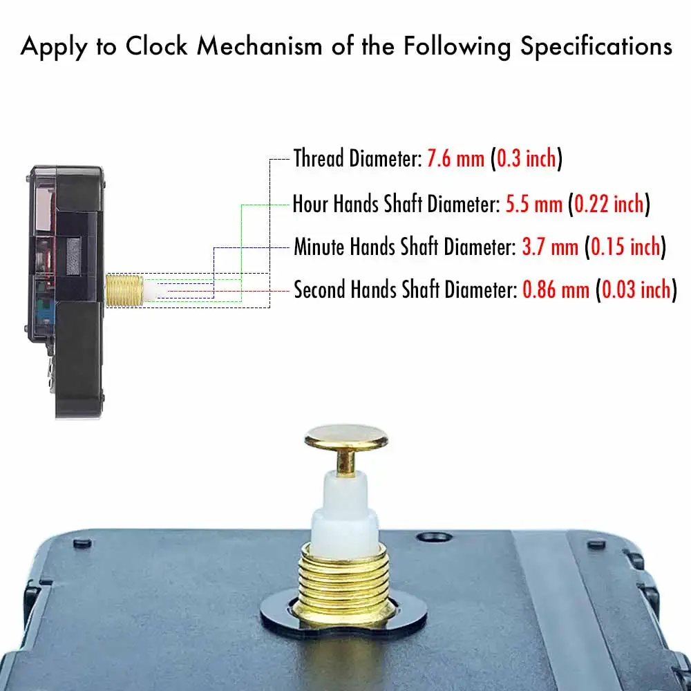 MCDFL-Mecanismo de reloj de pared silencioso de cuarzo, Kit de movimiento  Central para maquinaria, mesa de reloj, reloj de barrido, mecanismo de  relojería, eje largo, bricolaje - AliExpress