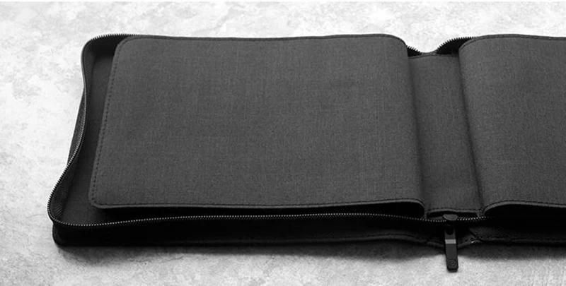 Gray KACO Fountain Pen Case 20 Slots Gray Canvas Pen Pouch Pencil Case Bag Storage for 20 Pens Waterproof Office Business Style 4