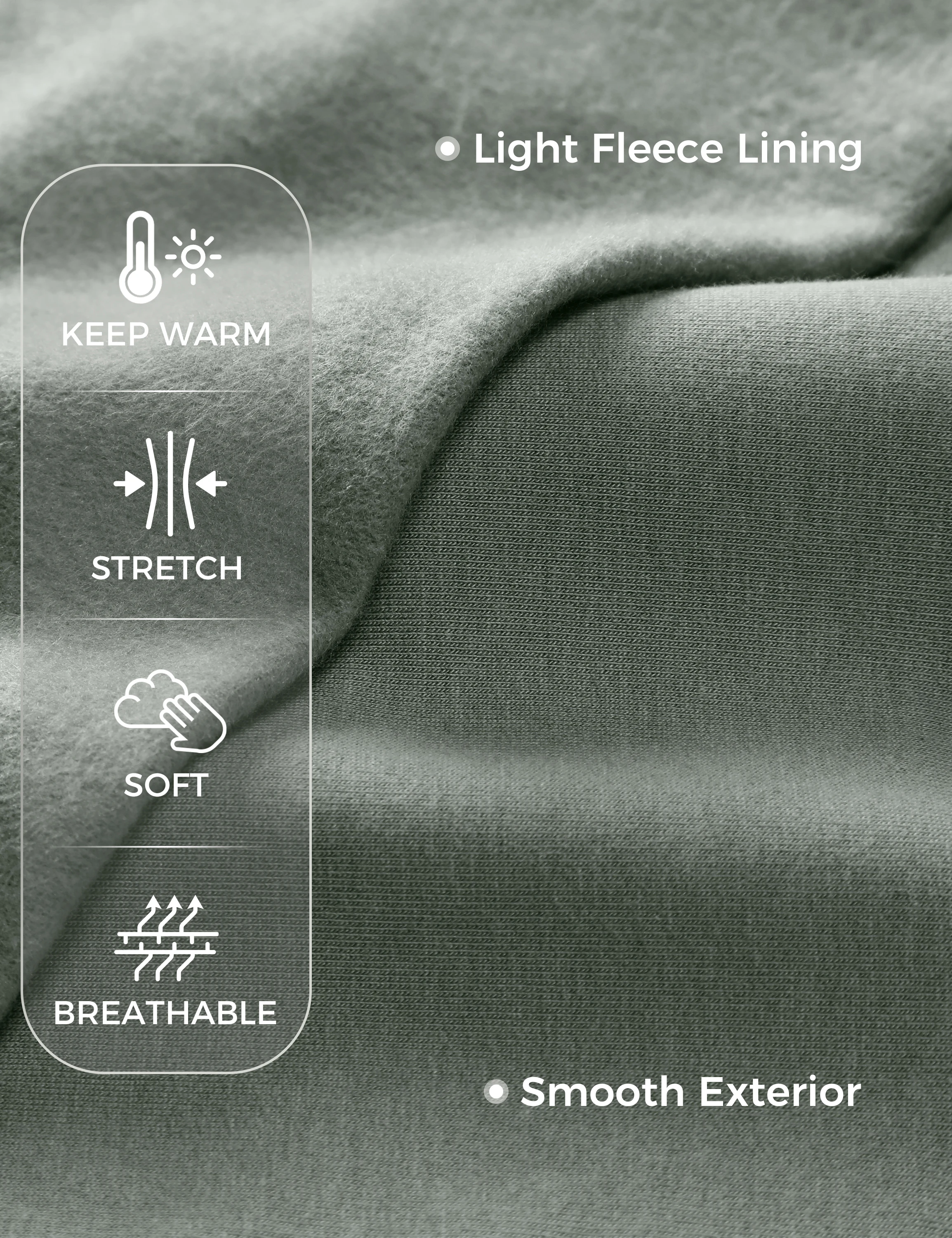 CRZ YOGA Fleece Crewneck Sweatshirt For Men Long Sleeve Breathable Workout Casual Pullover Basic Sweatshirts