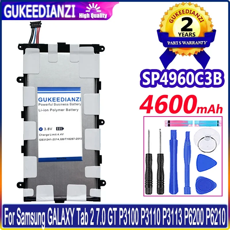 

GUKEEDIANZI Battery 4600mAh SP4960C3B For Samsung GALAXY Tab 2 7.0 GT P3100 P3110 P3113 P6200 P6210 Tab2 7.0 Batteries