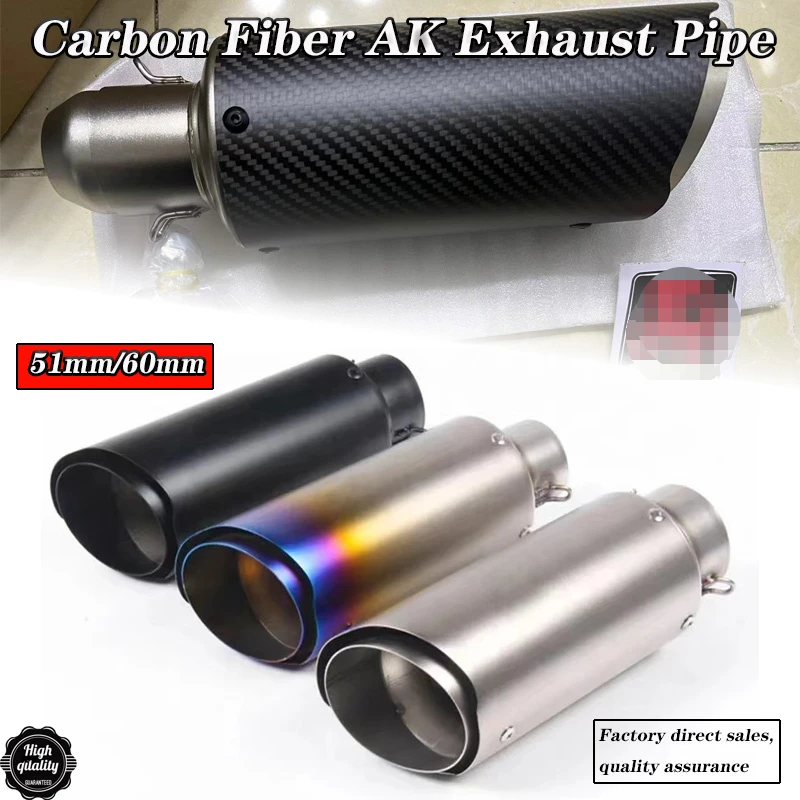 

51mm/60mm Motorcycle Exhaust Pipe Carbon Fiber Exhaust with DB Killer Tubo Escape Escapamento De Moto for CBR650F Z900