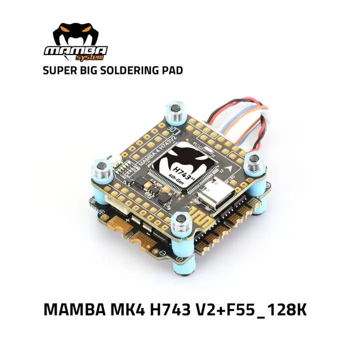 

DIATONE MAMBA MK4 H743 V2 55A / 65A 128K Flight Controller Stack 3-6S LIPO 30X30mm for RC Multirotor Airplane Fixed-Wing
