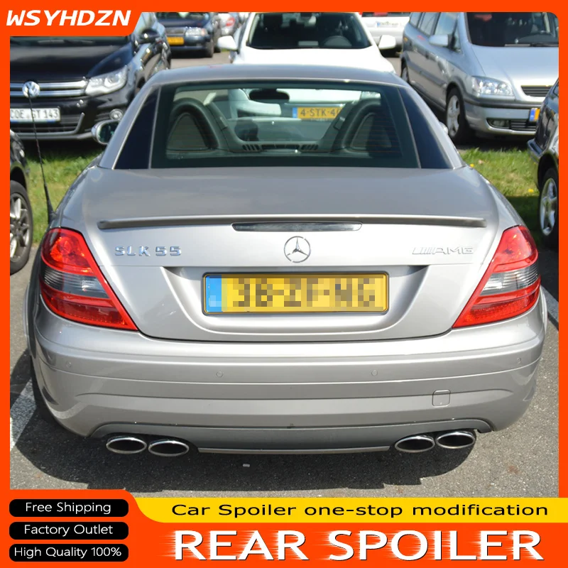 

R171 Silver Spoiler For Mercedes Benz SLK-Class SLK 200 SLK 35 Class R171 2005 06 07 08 09 2010 Rear Trunk Lip Spoiler Boot Wing