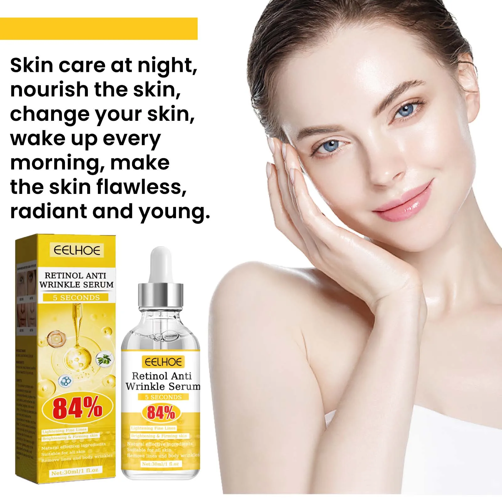 Retinol Anti-Wrinkle Serum Anti Aging Face Lifting Firming Fade Fine Lines Moisturizing Skin Care Hyaluronic Acid Facial Serum 2