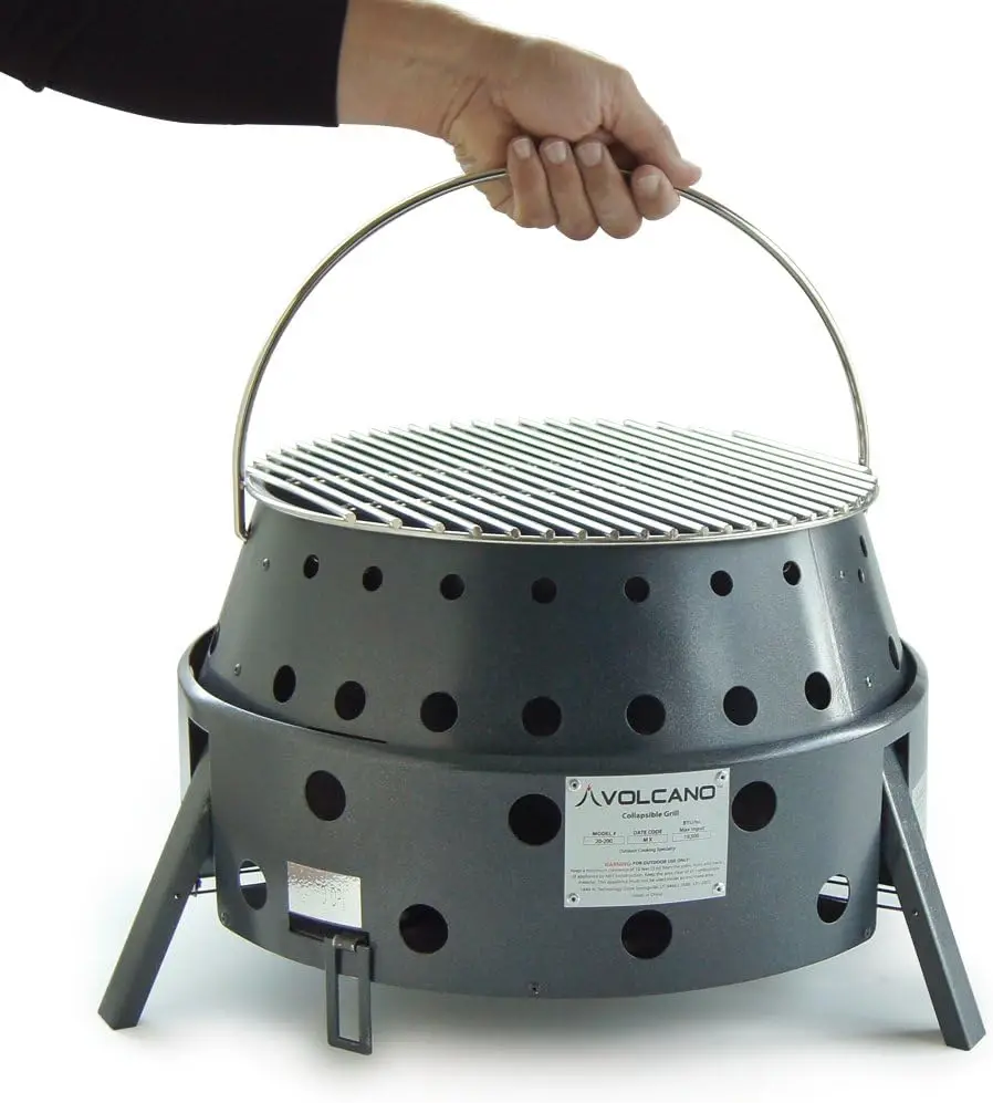 Volcano Grills 3-Fuel Portable Camping Stove/Fire Pit, Charcoal, Collapses Down to 5 inches; for Convenient Portability and Stor 6