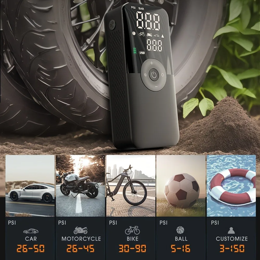 Car Air Compressor 12v Air Pump For Car Portable Tyre Inflator Electric Motorcycle Pump Compressor For Bicycle Electric