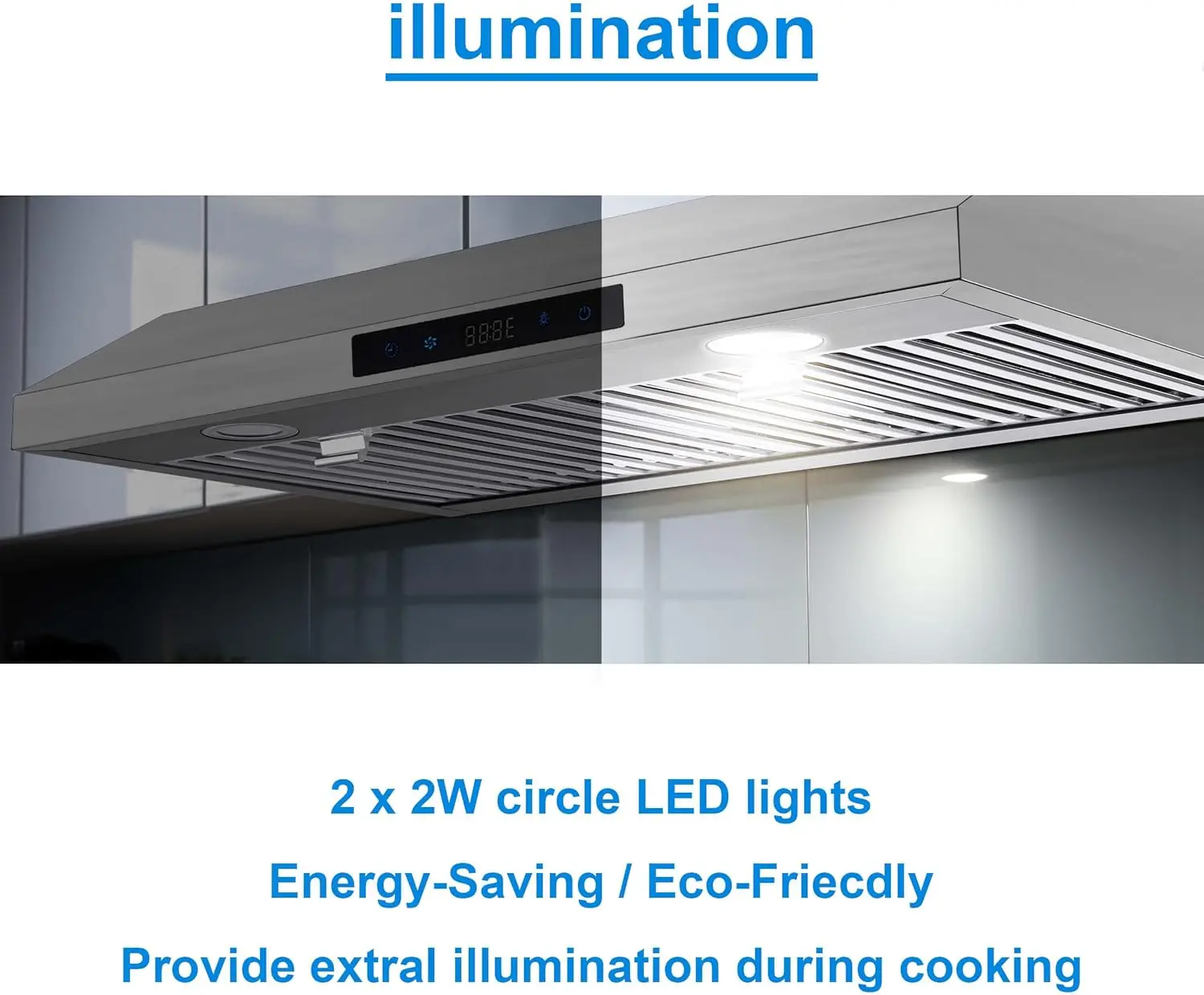 Range Hood 30 Inch Under Cabinet,Ductless Range Hoods with Touch Control,3-Venting Kitchen hood,Stainless Steel Vent Hood,Under