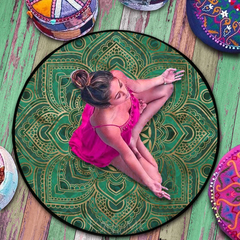 マントラ柄のヨガマットケース グリーン SUKIRA ヨガマットケース