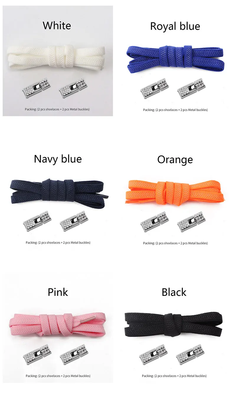 Elastic Laces Sneakers Diamond Cross Locks Shoelaces Without ties Kids Adult 8MM Width No Tie Shoe laces Rubber Bands Shoelace