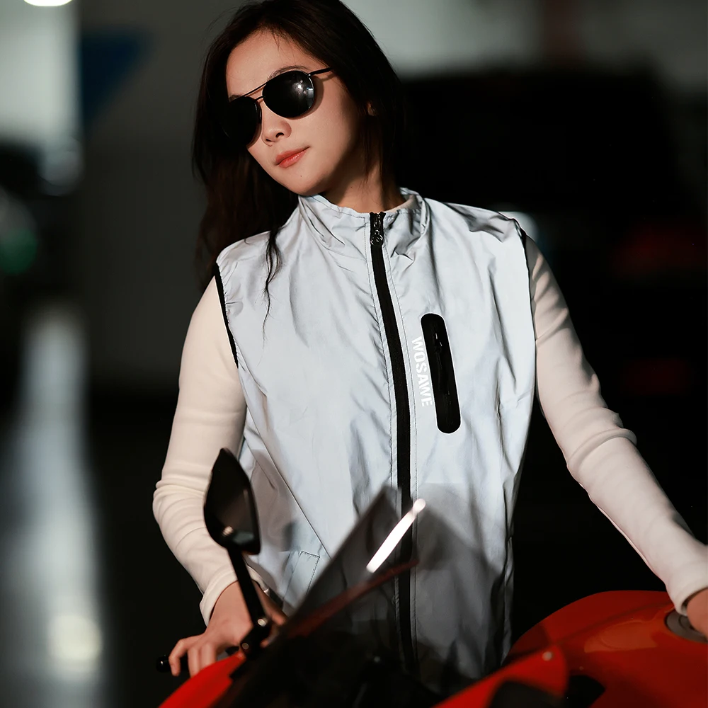 Motorcycle Reflective Vest Sleeveless Motorbike Jacket Windproof For Men Woman