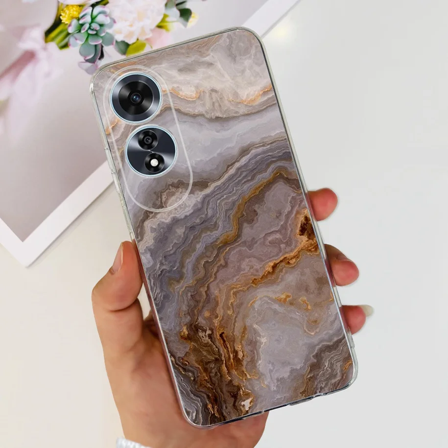 2024 New Stylish Flower Transparent Soft Silicone Slim Back Cover