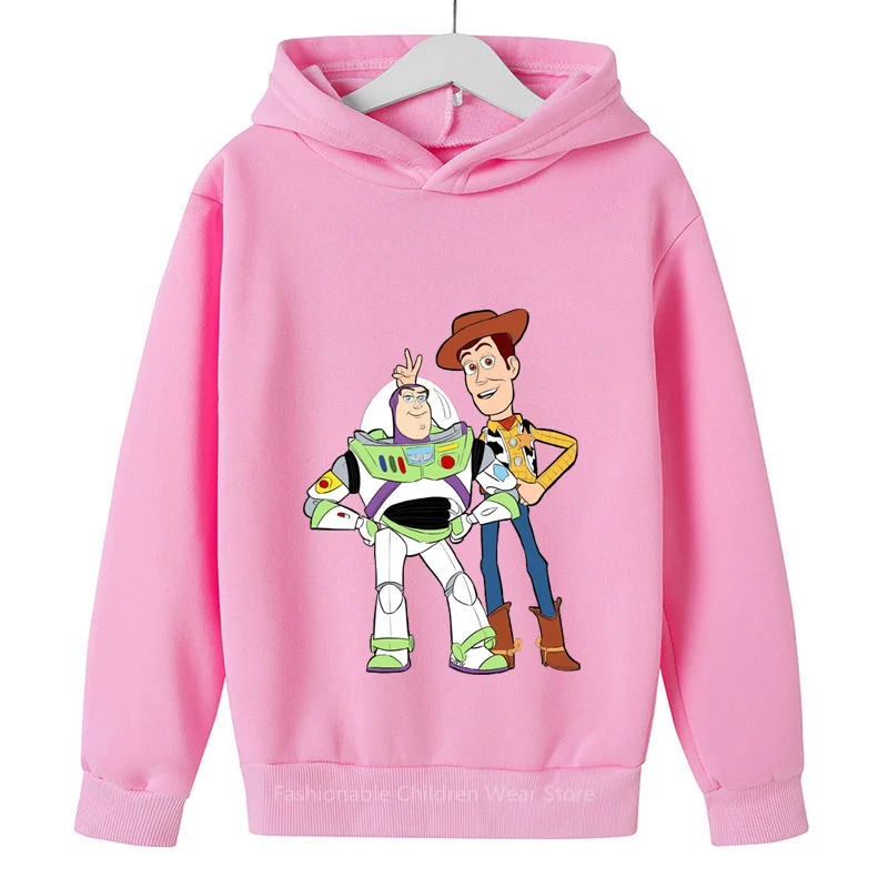 Kids Sweatshirts Spring/Autumn Disney Toy Story Kids Hoodie Cartoon Print Korean Fashion For Boys Girls