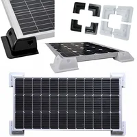 Kit de 4 supports de fixation en ABS pour panneaux solaires, à angle réglable, étanches, pour toit de camping-car, yacht et extérieur, avec base de fixation pour batterie 1