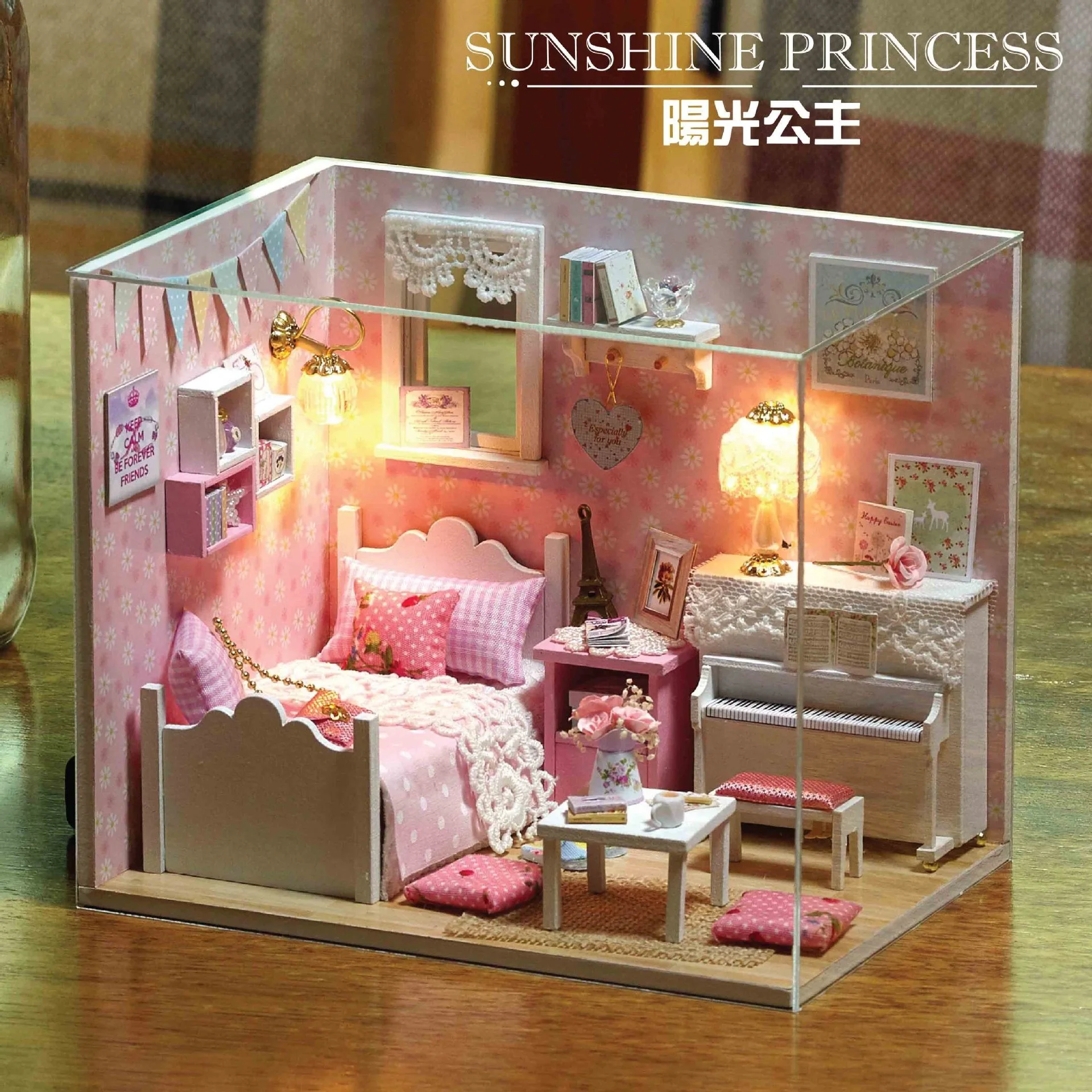 

Mini House Sunshine Princess Diy Manual Cottage Assembling Model Girl Toys for Children