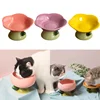 Cute Ceramic Cat Bowl Non-slip Flower Shape New High Foot Dogs Puppy Feeder Feeding Food Water Pet Supplies Cat Food Bowl