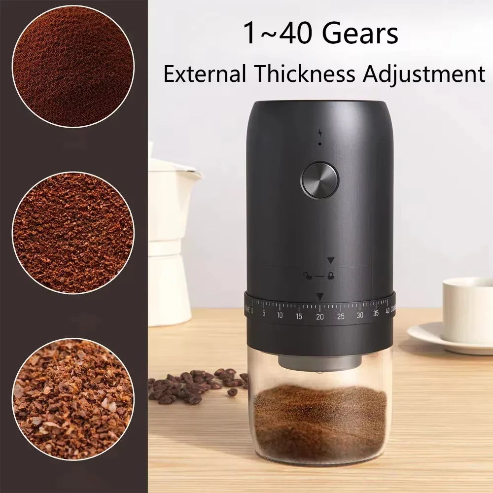 Portable Electric Coffee Grinder Adjustable 40 Gears Ceramic Grinding Core Home Coffee Beans Grinder Pulverizer Grinding Machine