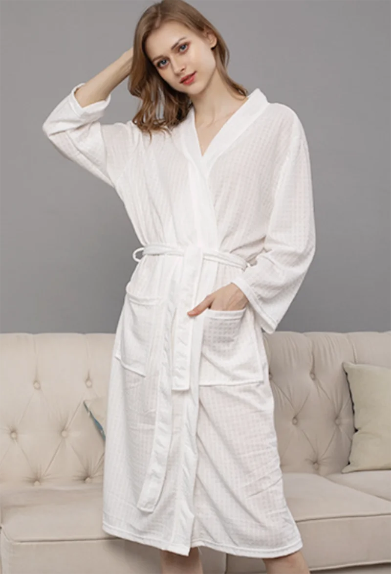 Summer Fashionable Women Homewear Pajamas White Gray Bath Robe Loose Quick-Dry Sleepwear Nightowns Casual Family Plus Size