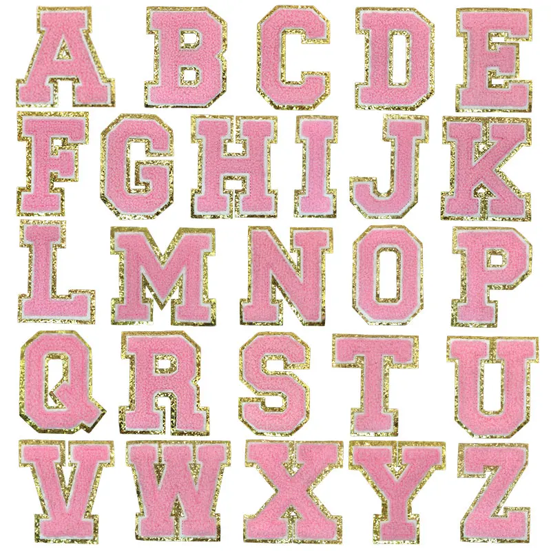 A-Z 글자 셔닐 자수 패치, DIY 패션 패치 매니아용, 4 색, 26 개