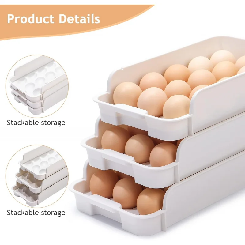 1pc Multifunctional storage refrigerator storage box Egg Storage Box Refrigerator Portable Stackable Egg Rack Vertical Refrigera