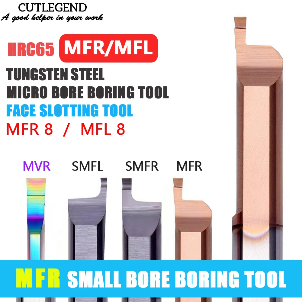 

HRC65 MFR MFL 8mm Micro Bore Boring Tool Face slotting Tool Machining Carbide Turning MFR 8 MFL 8 Boring Cutter For Steel