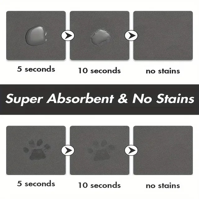 1Pcs Pet Solid Color Oval Mat Absorbent Food Pad Non-Slip Quick-dry Water Fountain Rug For Pet Dog Cat Home Room Supplies 4