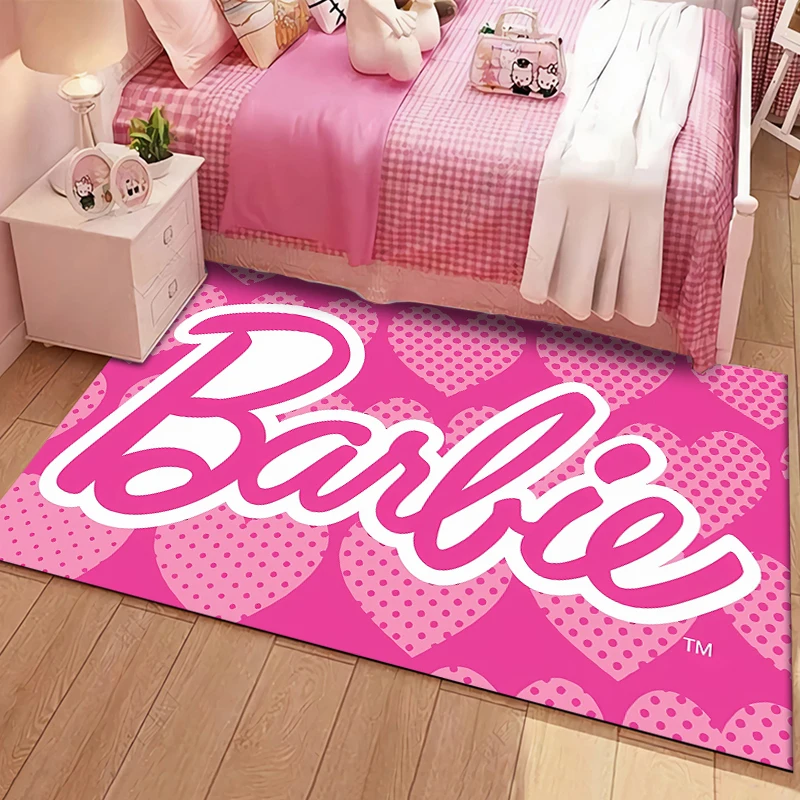15 Sizes Fashion Barbie Print Carpet Rug for Living Room Corridor Bedroom Door Mat Kid Room Play Floor Mat Gifts Tapete