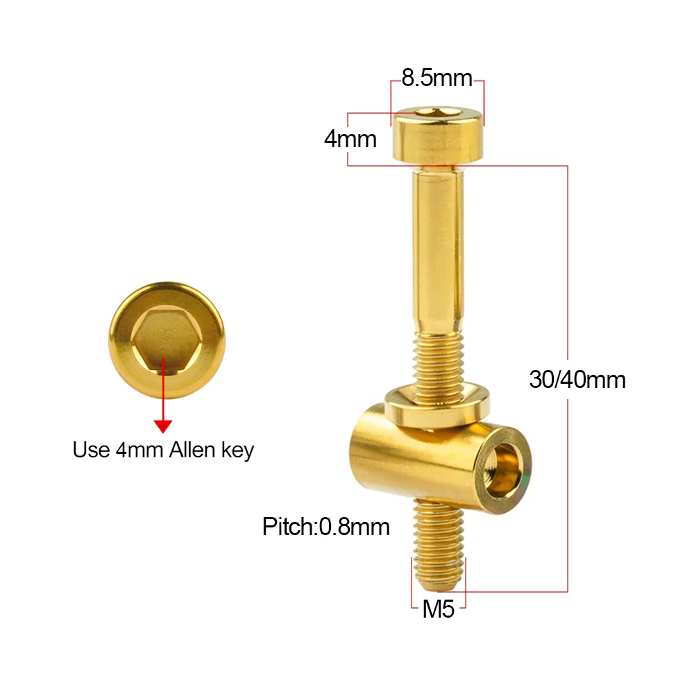 XMSJ 자전거 시트 포스트 고정 볼트 M5 x 30 40mm TC4 티타늄 MTB 도로 자전거 시트 포스트 안장 고정 나사 시트로드 고정 볼트