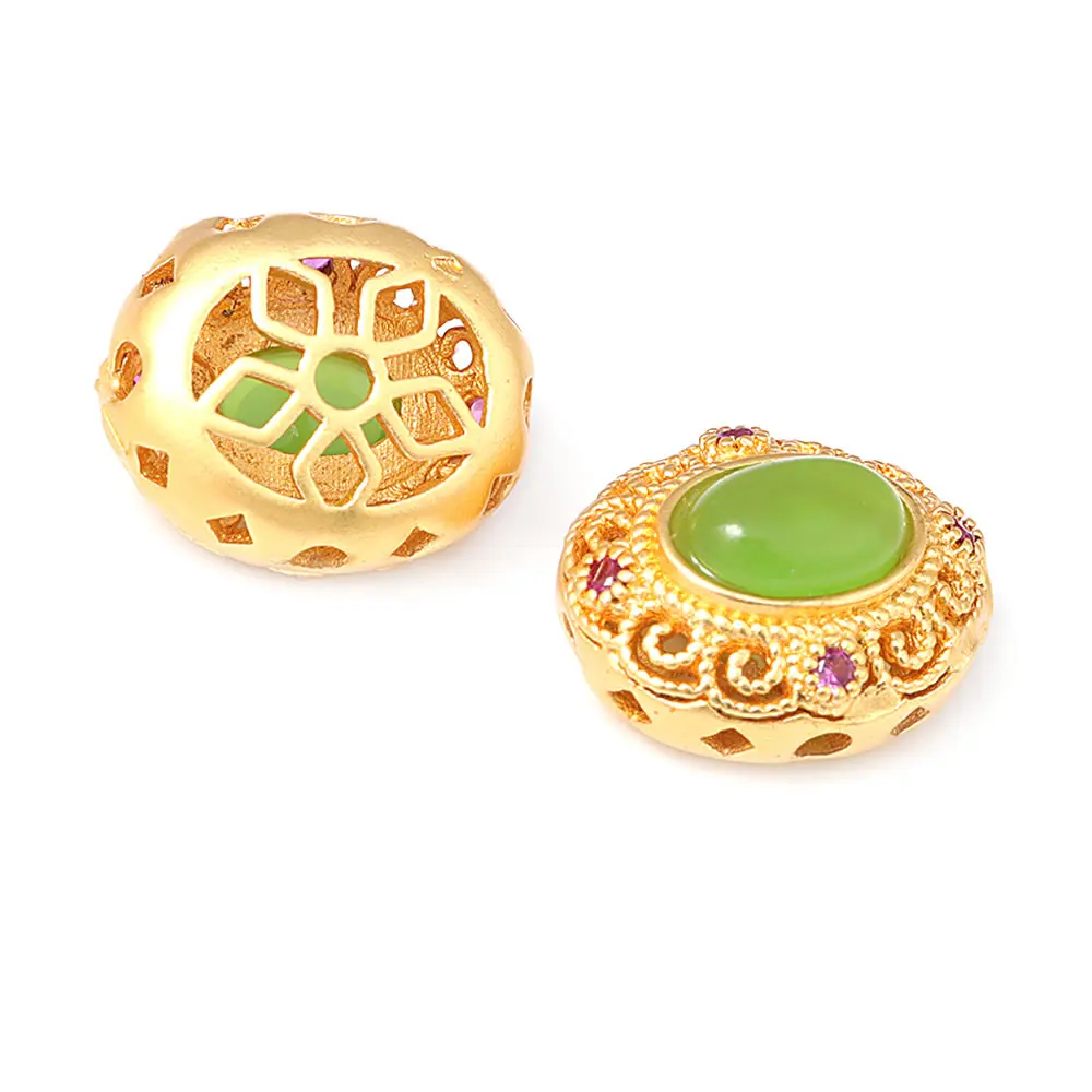 Pulseras de Cuentas Nepalesas Vintage Estilo 5PCS Brasso Dorado Mate Accesorios DIY para Hacer Joyería - details 20