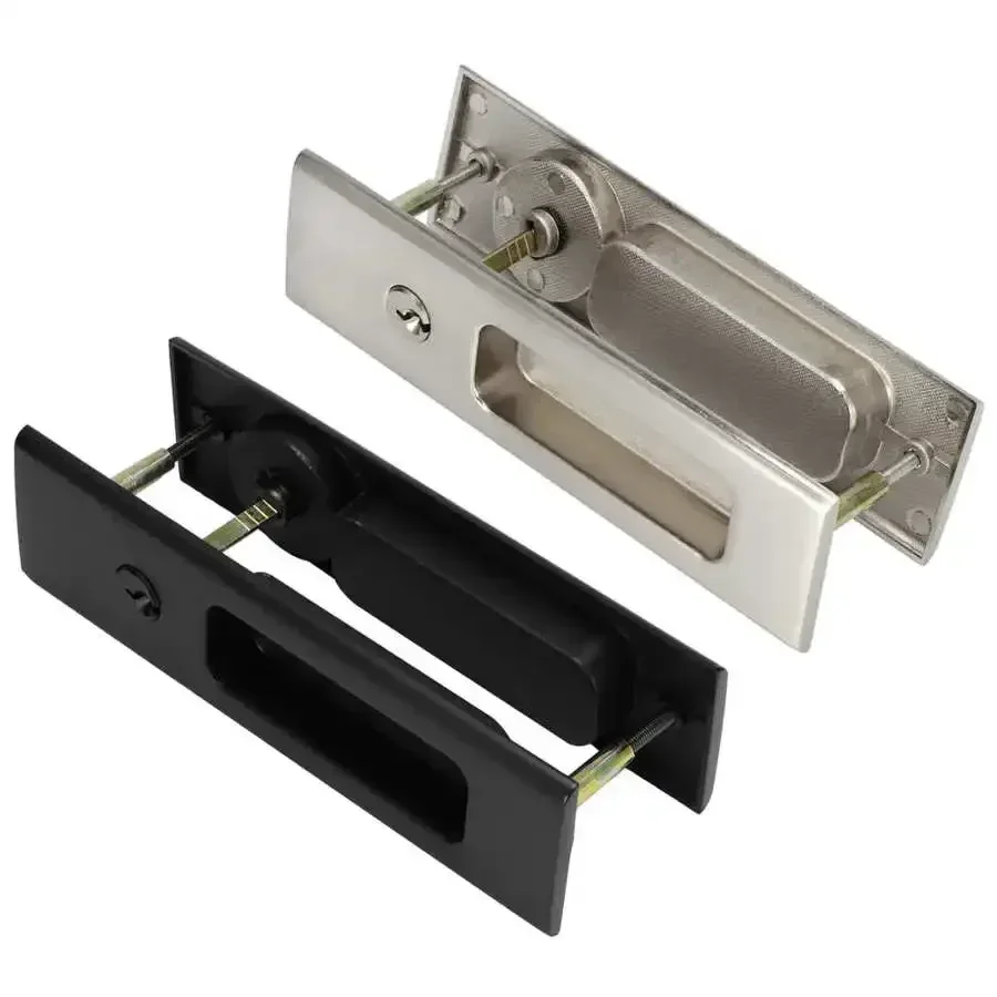 Zinc Alloy Sliding Door Lock Latch Handle Set Bathroom Balcony Cabinet Door Hardware Fittings Single Hook Sliding Locks