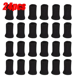 Set of Knitted Furniture Leg Protectors - Floor Safeguard Socks (24pcs - Black)