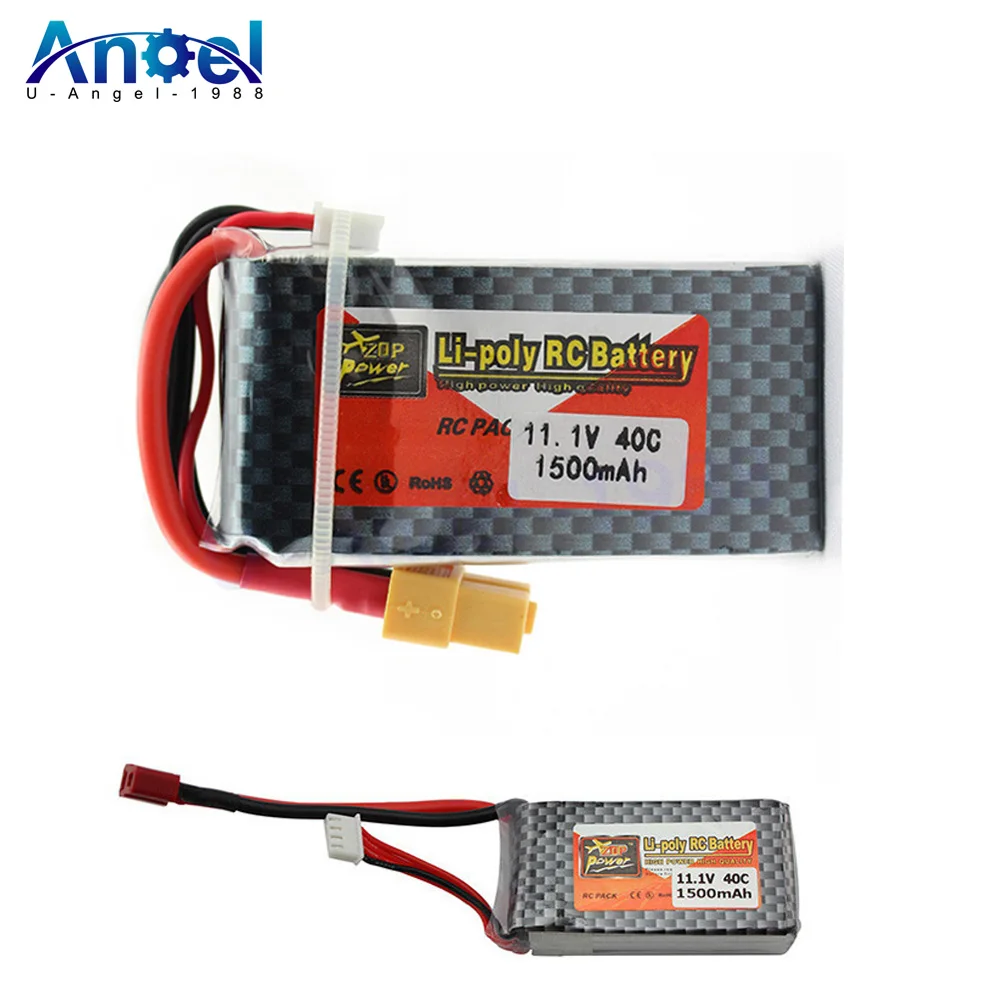 

1/2/5PCS/Lot ZOP Power LiPo Battery 11.1V 1500Mah 3S 40C Max 60C XT60 Plug T Plug For RC Quadcopter Drone Helicopter