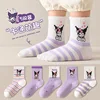 5 Pairs Hello Kitty Kids Socks Kawaii New Summer Cartoon 1-12 Years Old Children Mid-calf Cotton Sock for Girls and Boys Gifts 3