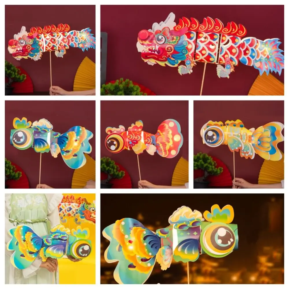 

Carp Fish DIY Mid-Autumn Lantern Intangible Cultural Heritage Handheld Goldfish Lantern Glowing Good Luck Dragon Dance Lantern