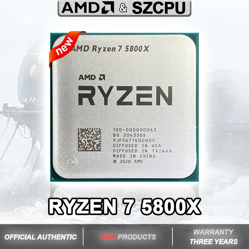 AMD-New-Ryzen-7-5800X-R7-5800X-3-8-GHz-Eight-Core-16-Thread-CPU ...