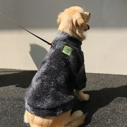 HOOPET Winter Thick Lambs Wool Jacket for Big Dogs - Windproof Coat Pet Accessories (Black without hat)