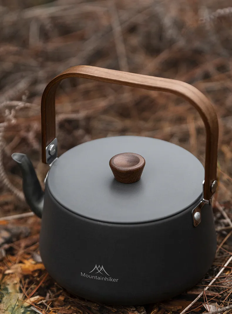 Description Picture 5 of itemOutdoor Camping Aluminium Kettle Mountainhiker 1.1L Picnic Portable Walnut Handle Multi-ring Poly Boil Tea Kettle & Storage Bag