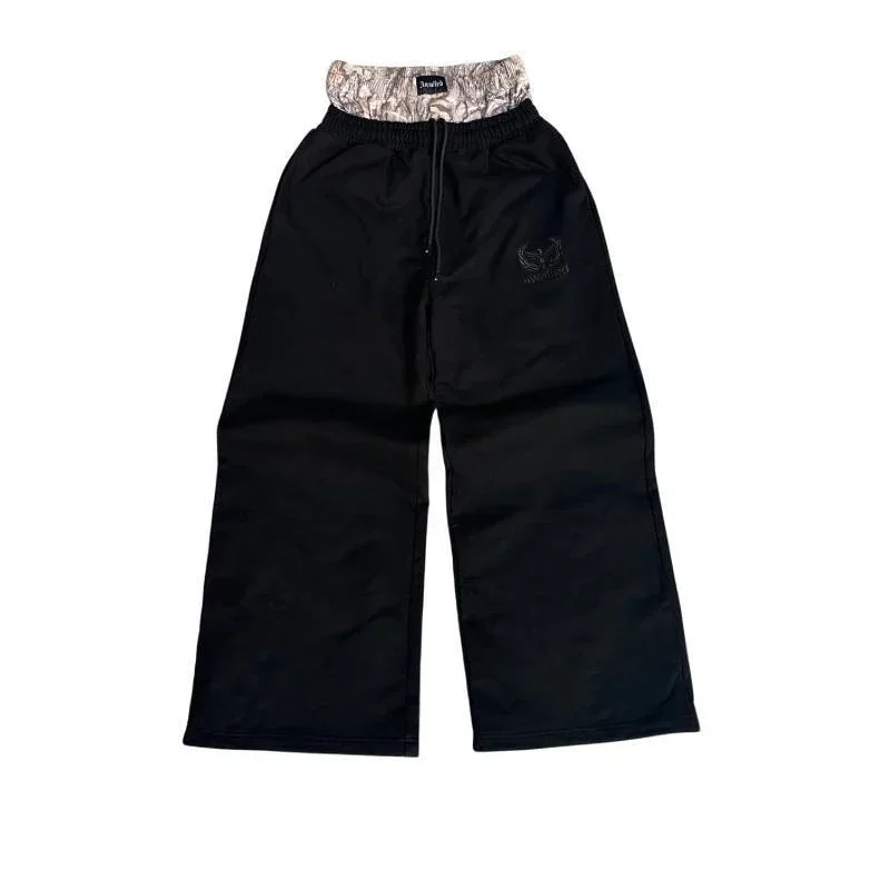 初期90s00s A BATHING APE ダッグ地ワイドワークパンツ Y2K Streetwear Y2K Wide Leg Pants Men Retro Double Waisted