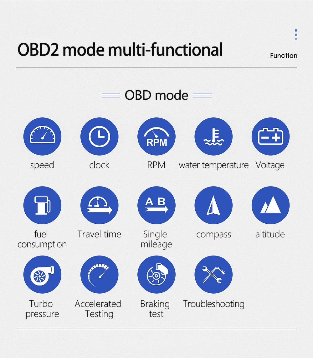 P8 OBD Auto HUD Head-Up-Display mit großer Schrift, Anzeige für Öltemperatur, Geschwindigkeit, Drehzahl, Spannung, Wassertemperatur, Uhr, Kraftstoffverbrauch, Autozubehör – Detail 8