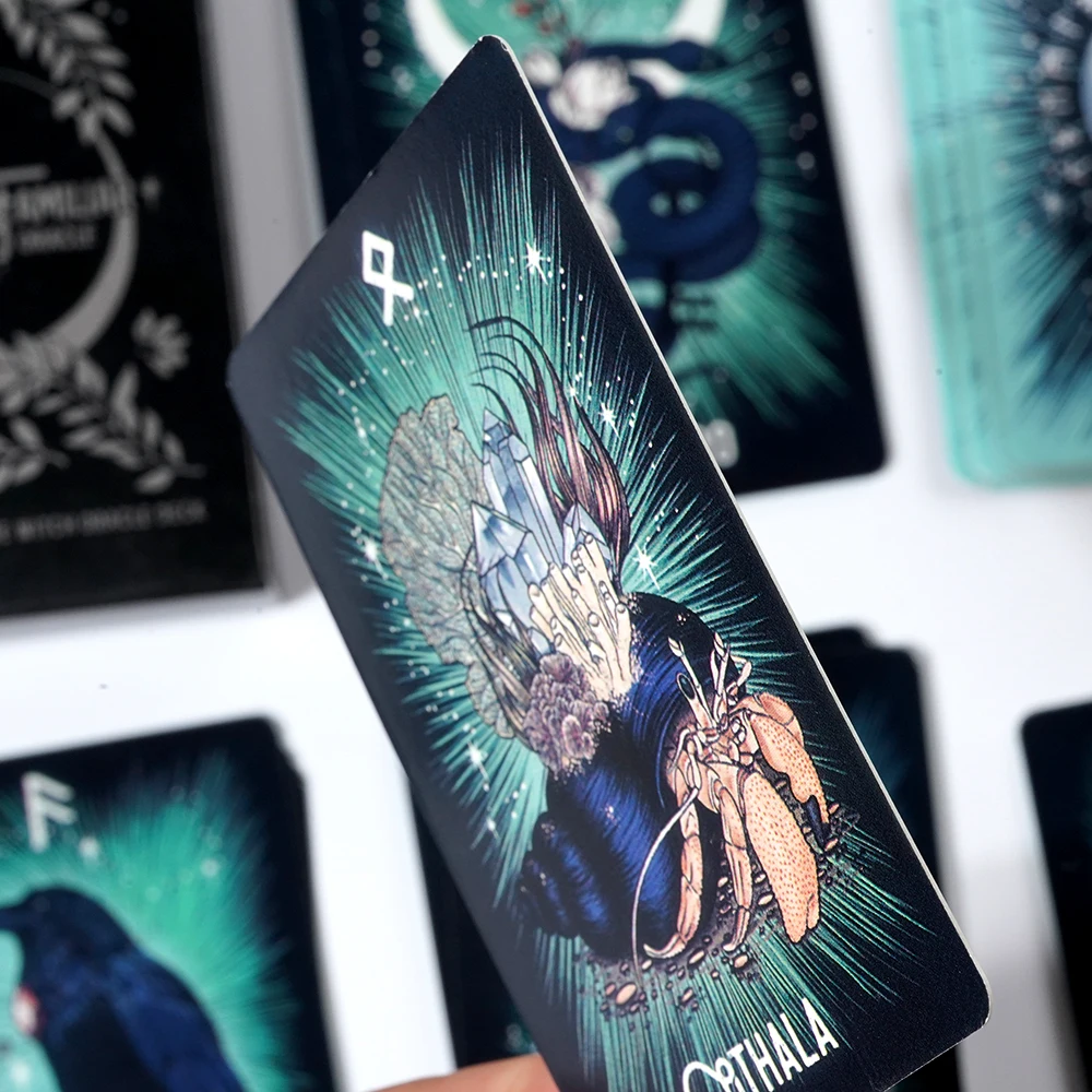Witch'S Familiar Runic Oracle 24 Card Indie Tarot Deck Runes Rune Cards Animal Oracle Animal Tarot Cards Viking Runes