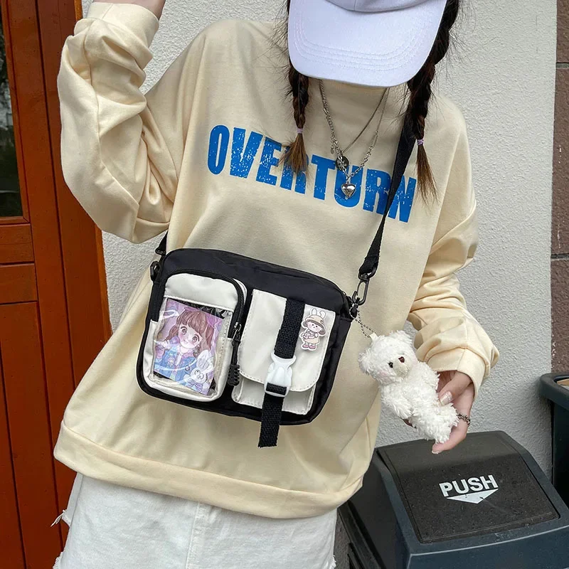 Women Canvas Small Crossbody Bags Casual Cute Student Girls Messenger Bag Ladies Phone Purse Handbag Shoulder Bag