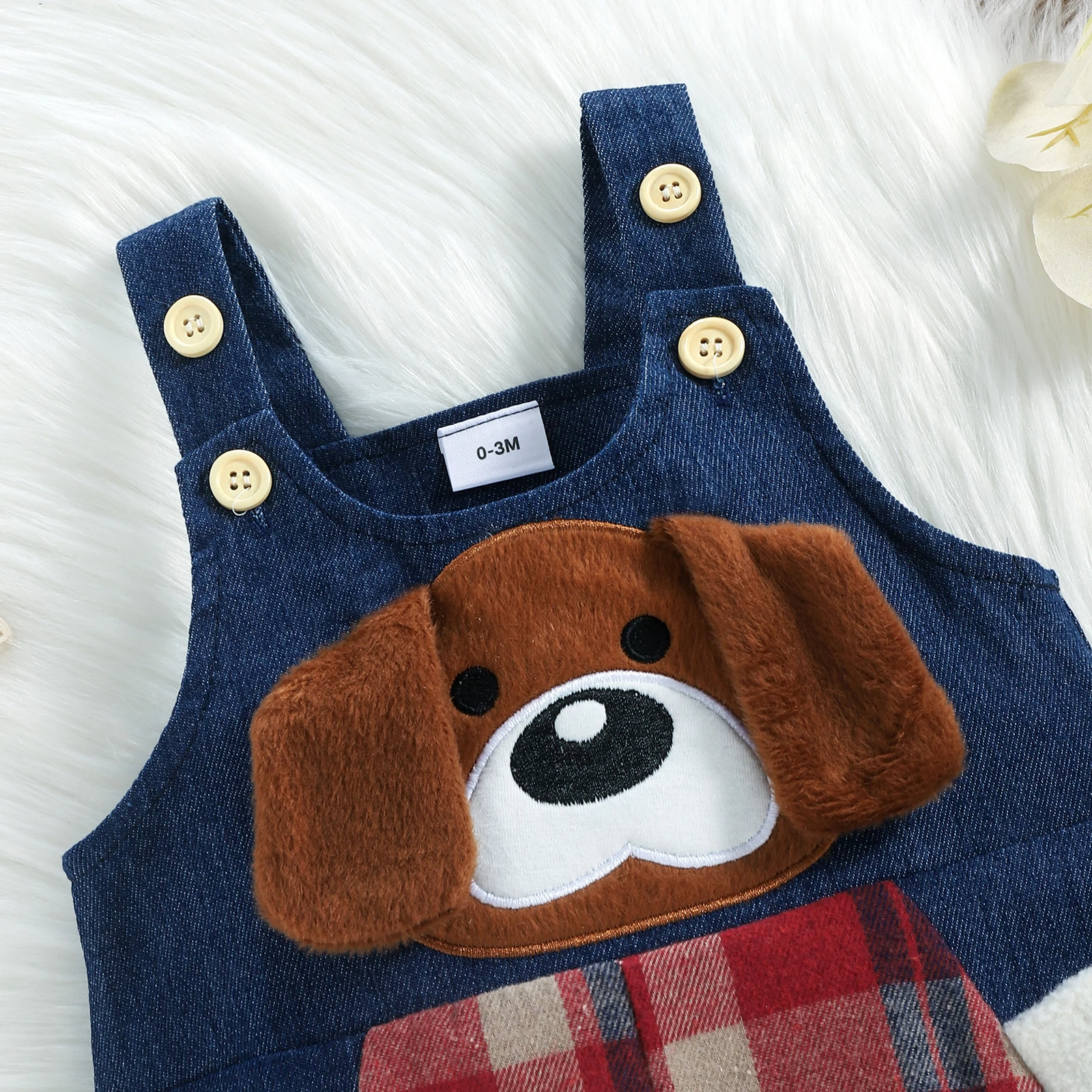 Baby Boys Plaid Romper & Overalls Set 6